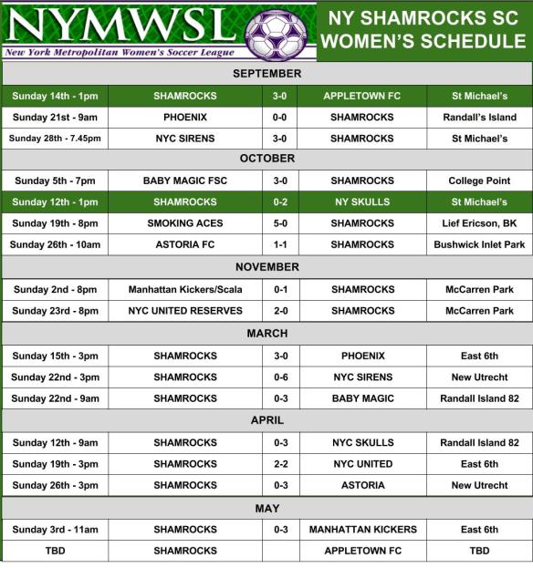 ROCKS womens schedule