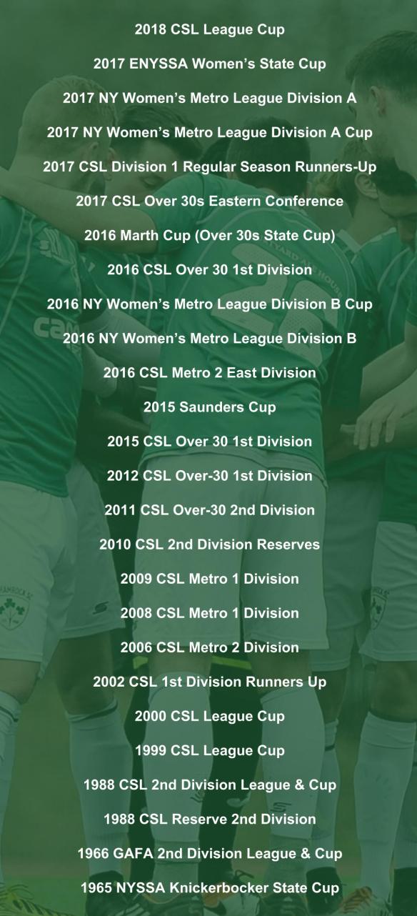 SHAMROCKS roll of honor