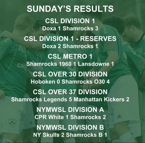 SHAMROCKS sunday schedule graphic