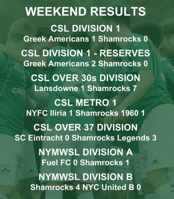 SHAMROCKS sunday schedule graphic