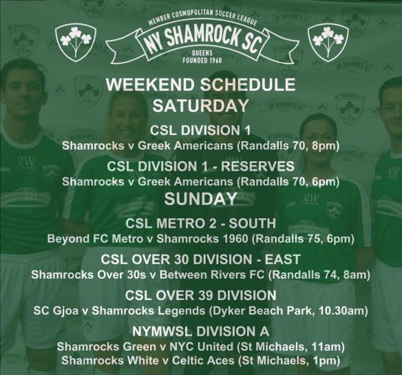 WEEKEND SCHEDULE - 2018_19