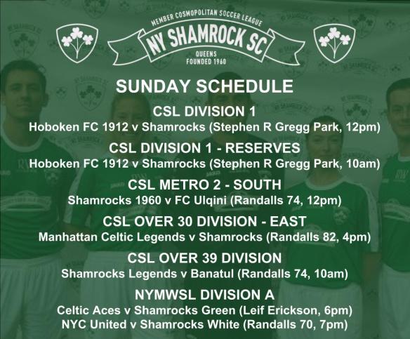 WEEKEND SCHEDULE - 201819