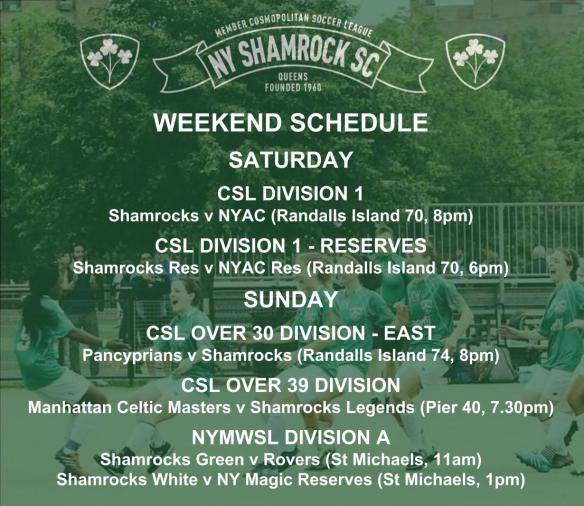 WEEKEND SCHEDULE - 2018_19